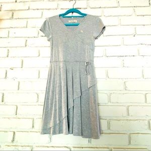 abercrombie kids wrap front grey dress